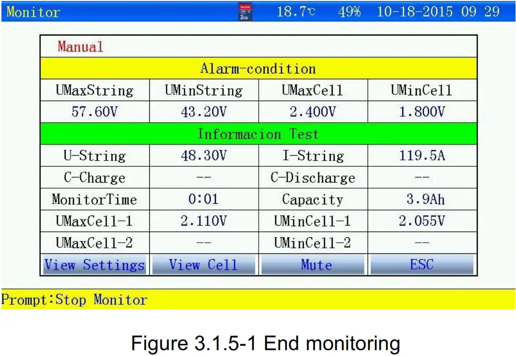 Huazheng HZFD 200 Battery Discharge Tester - Stop Test 1
