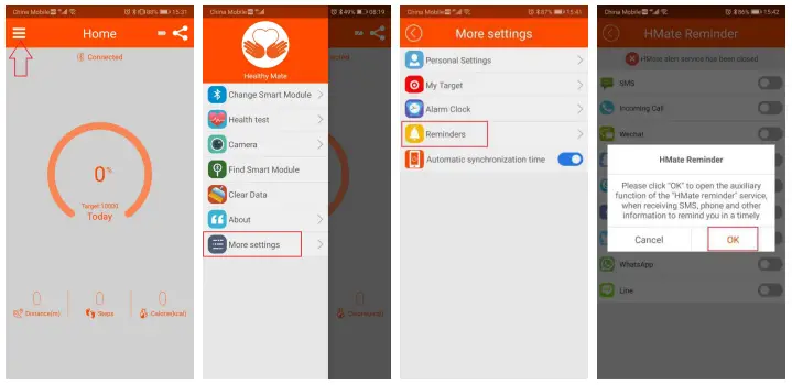 SKMEI 1542 Smart Watch-Reminder setting