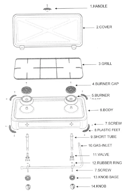 BORMANN BLG4000 Table Gas Stove Cooker 2