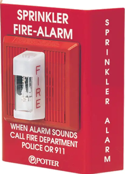 POTTER SASH Series Sprinkler Alarm Strobe Horn/Sign Combination