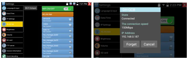 TRIPLETT 8150 CamView IP Pro 5 Inch 8MP Security Camera Tester - System Setting 1