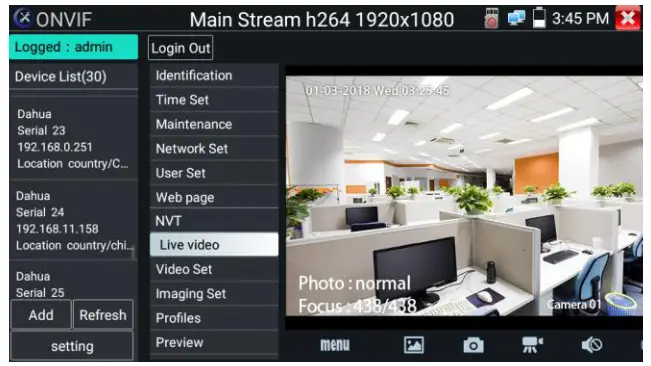 TRIPLETT 8150 CamView IP Pro 5 Inch 8MP Security Camera Tester - Device List