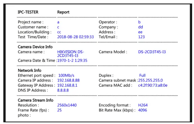 TRIPLETT 8150 CamView IP Pro 5 Inch 8MP Security Camera Tester - setting7
