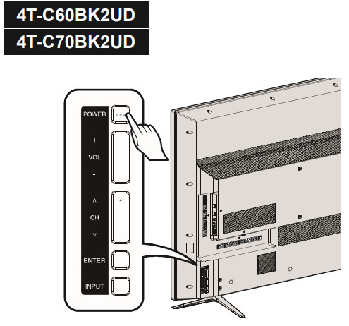 SHARP 4K Ultra HD Full Array LED- Power key