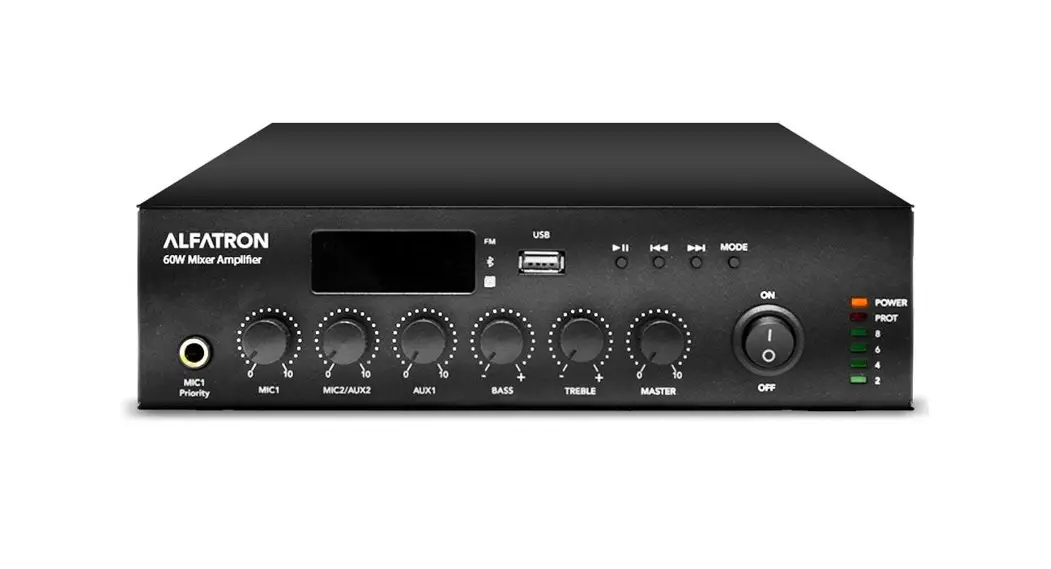 Alfatron Alf-60w-ub Mixer Amplifier With Usb, Bluetooth And Fm Radio User Manual