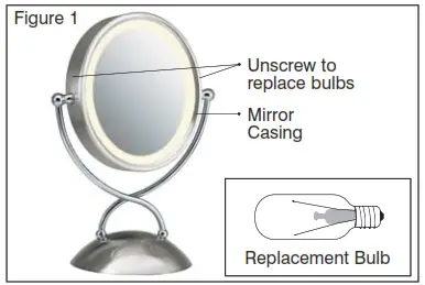 Homedics M-9015 Makeup Artist Studio Mirror - Instructions for Use