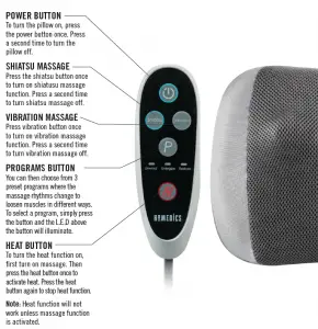 Homedics SP-125H Massage Pro Instruction Manual and Warranty Information