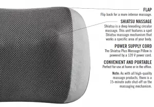 Homedics SP-125H Massage Pro Instruction Manual and Warranty Information