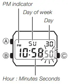 CASIO MA1904 EA Watch - PM indicator
