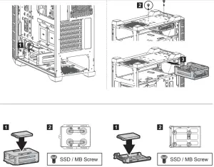 Mounting the 3.5" and 2.5" SSD / HDD