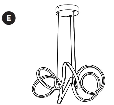 artika PDT SR CR Swirl Ribbon Pendant LED Light Fixture - item 5