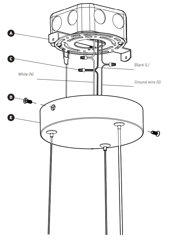 artika PDT SR CR Swirl Ribbon Pendant LED Light Fixture - mounti ng 2