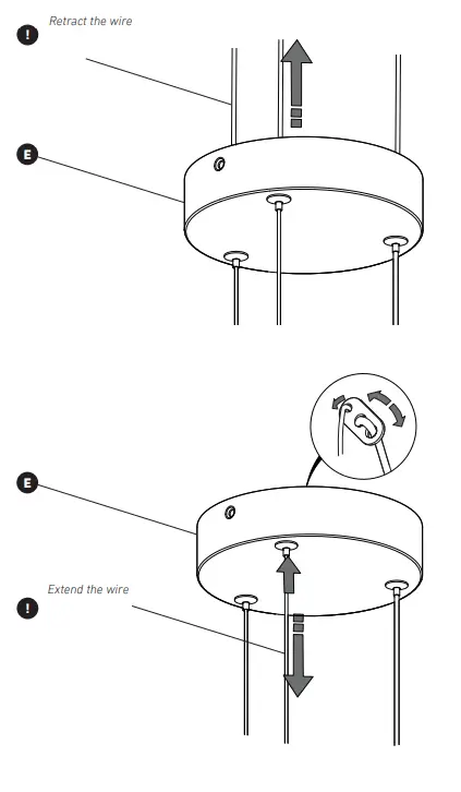 artika PDT SR CR Swirl Ribbon Pendant LED Light Fixture - retract