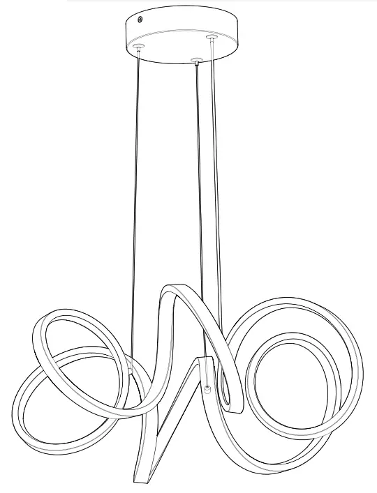 artika PDT SR CR Swirl Ribbon Pendant LED Light Fixture