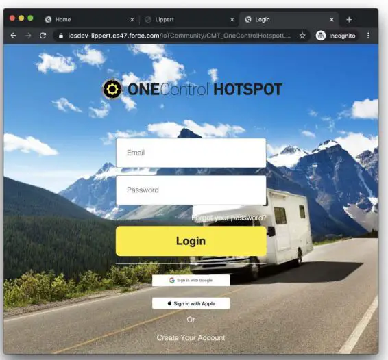 LIPPERT OneControl Hotspot Plus Telematics - Go to the OneControl Hotspot community page to login or register for an account