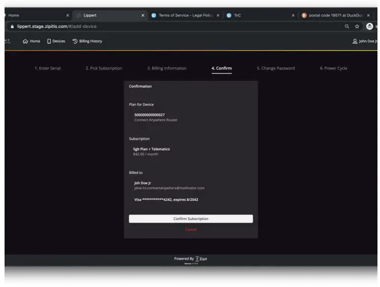 LIPPERT OneControl Hotspot Plus Telematics - Sign up for telematics portion of the plan is confirmed