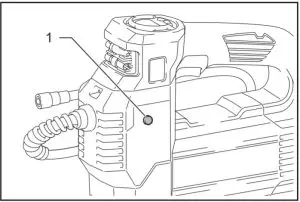 makita DMP181 Cordless Inflator for Garage - Air release button