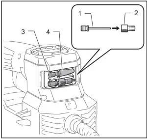 makita DMP181 Cordless Inflator for Garage - Storing adapter