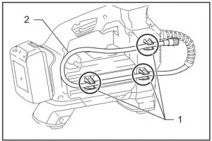 makita DMP181 Cordless Inflator for Garage - Storing hose