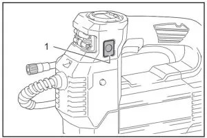 makita DMP181 Cordless Inflator for Garage - power switch