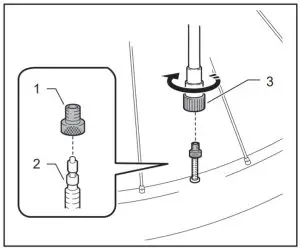 makita DMP181 Cordless Inflator for Garage - valve adapter 3