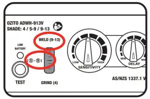 OZito ADWH-913V Auto darkining Welding Helmet - Shade number