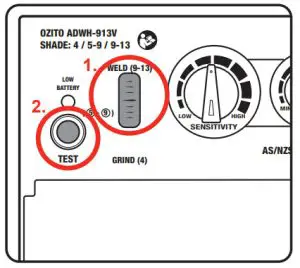 OZito ADWH-913V Auto darkining Welding Helmet - WARNING