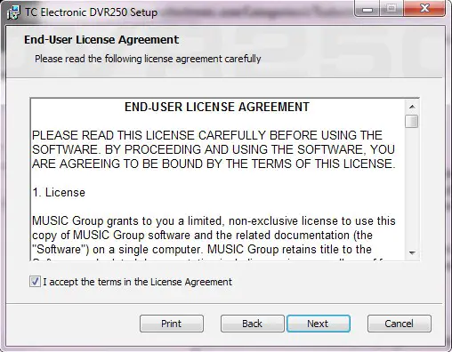 Accept the license agreement and click ‘Next’
