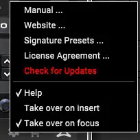 Click the gear icon and select “Check for Updates” to perform a scan