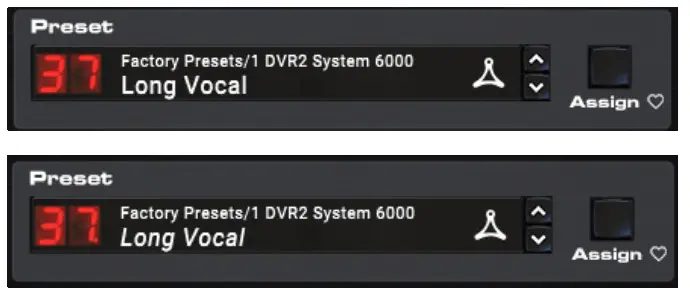 recalling a default or saved preset