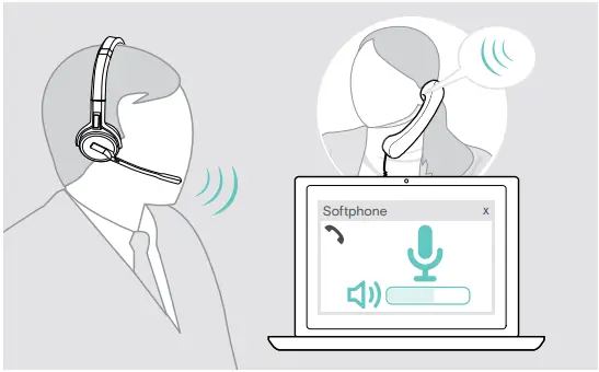 EPOS SDW D1 USB DECT Dongle for IMPACT 5000 Series Headsets User Guide - Adjusting the headset’s microphone volume for softphones