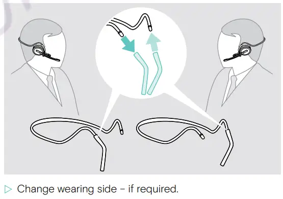 EPOS SDW D1 USB DECT Dongle for IMPACT 5000 Series Headsets User Guide - Adjusting the neckband for perfect wearing comfort