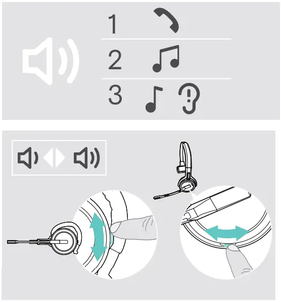 EPOS SDW D1 USB DECT Dongle for IMPACT 5000 Series Headsets User Guide - Adjusting the speaker volume