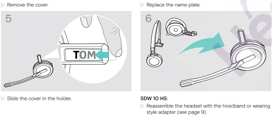 EPOS SDW D1 USB DECT Dongle for IMPACT 5000 Series Headsets User Guide - Labeling the headset