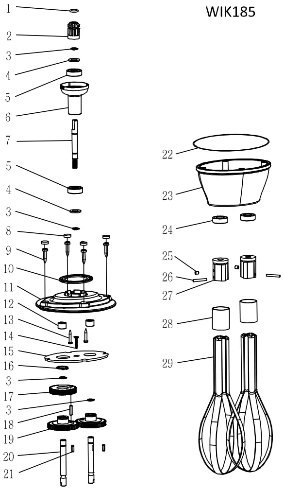 Exploded view and spare parts lists