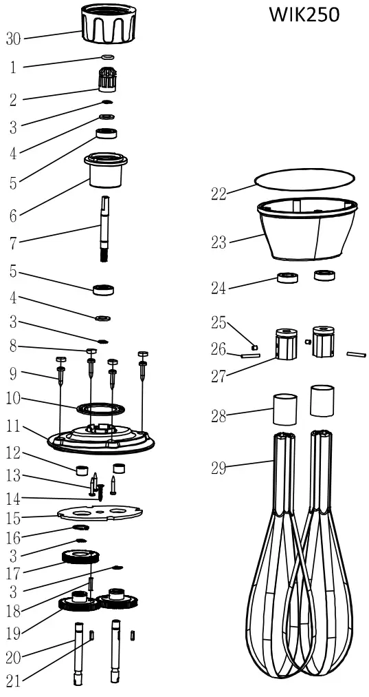 Exploded view and spare parts lists