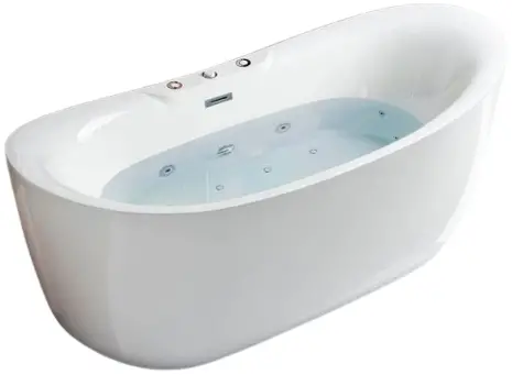 WOODBRIDGE B0034 71-Inch Whirlpool Water Jetted and Air Bubble Freestanding Bathtub