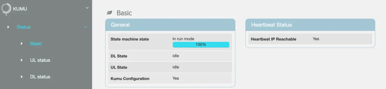 Kumu KR5 UE LTE Self Relay - Performance Status 1