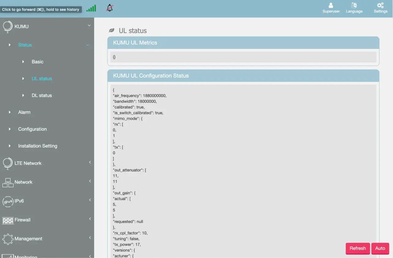 Kumu KR5 UE LTE Self Relay - Performance Status 2