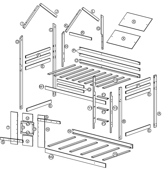 Polibi WF198565 White Twin Over Twin Low Bunk Bed - Fig