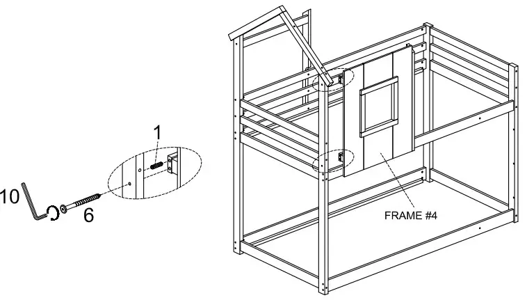 Polibi WF198565 White Twin Over Twin Low Bunk Bed - Fig13
