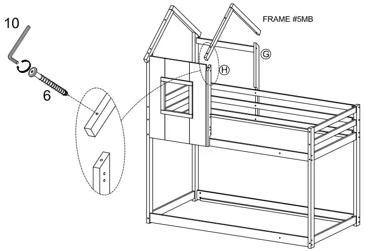 Polibi WF198565 White Twin Over Twin Low Bunk Bed - Fig14