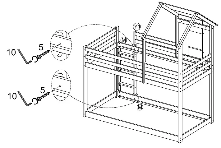 Polibi WF198565 White Twin Over Twin Low Bunk Bed - Fig18