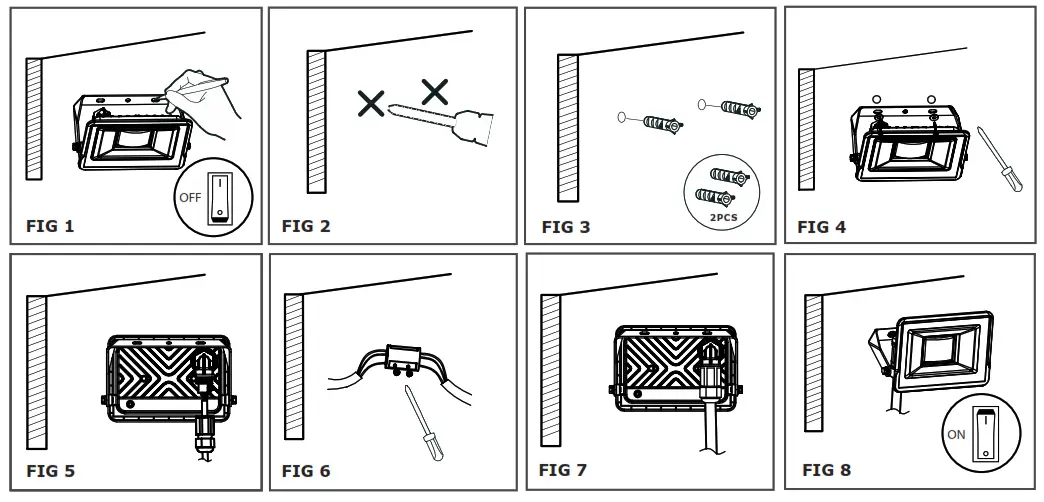 V TAC VT 118 LED Slim Floodlight with Direct Connection - Fig