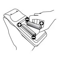 Hitachi LCD Projector User Manual - insert the batteries into the remote control