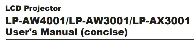 Hitachi LCD Projector User Manual