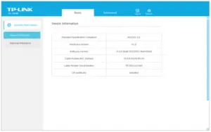DOCSIS 3.0 High Speed Cable Modem Device Information