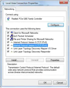 Local Area Connection Properties