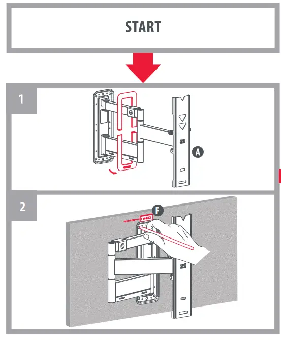 ONE FOR ALL WM5650 Full Motion TV Wall Mount - fig 2