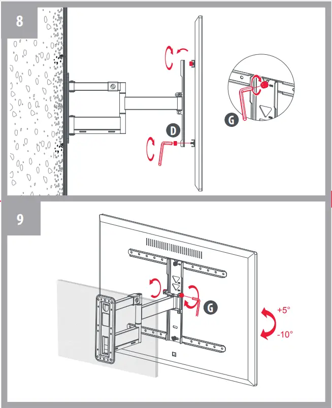ONE FOR ALL WM5650 Full Motion TV Wall Mount - fig 6